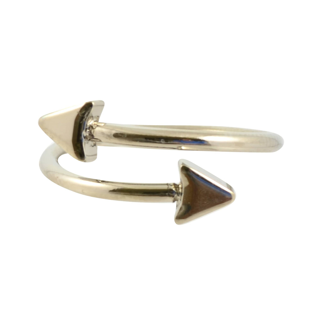 Zenzii Double Head Arrow Ring, Silvertone Size 7