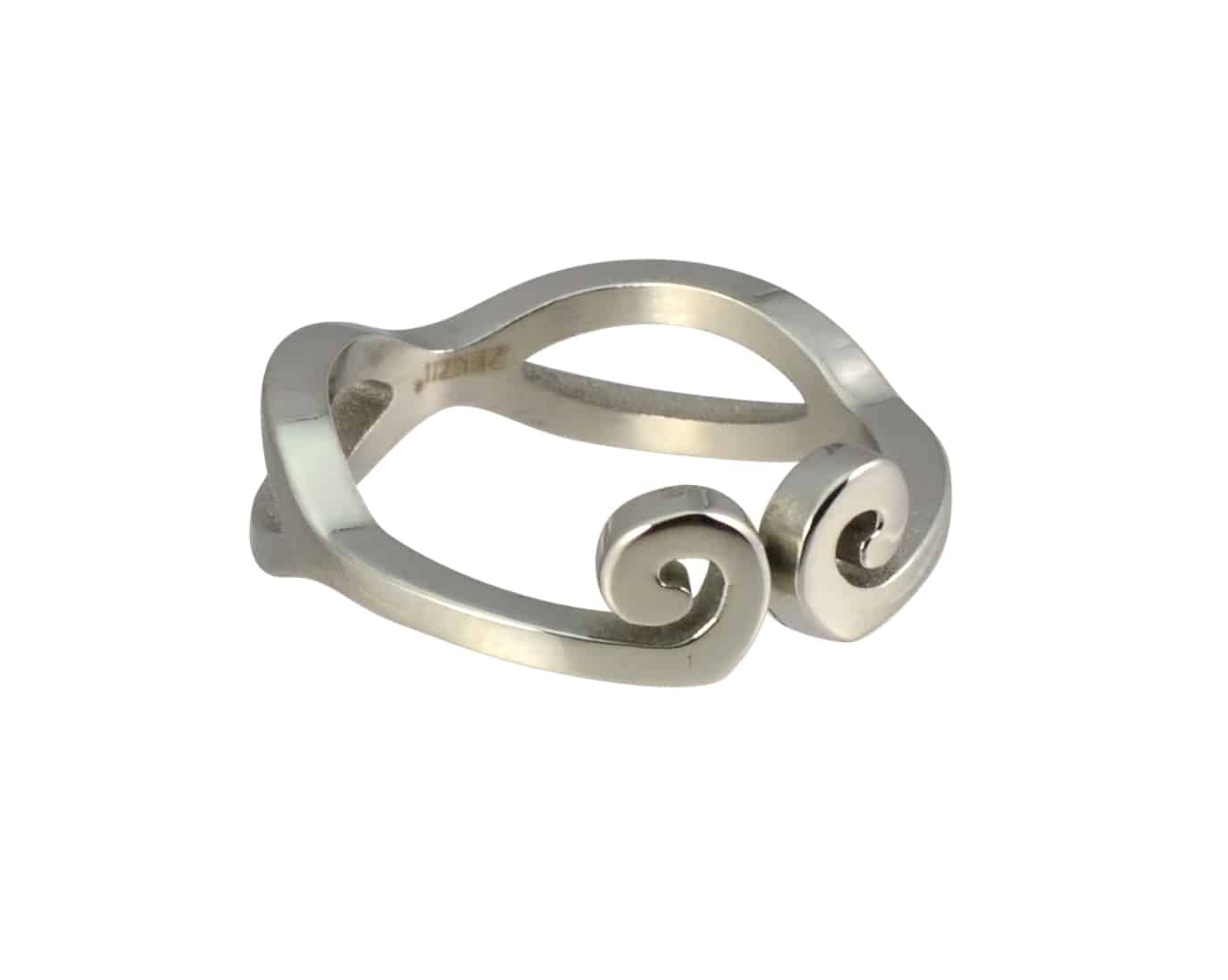 Zenzii Double Swirls and Twirls Ring, Silvertone Size 6